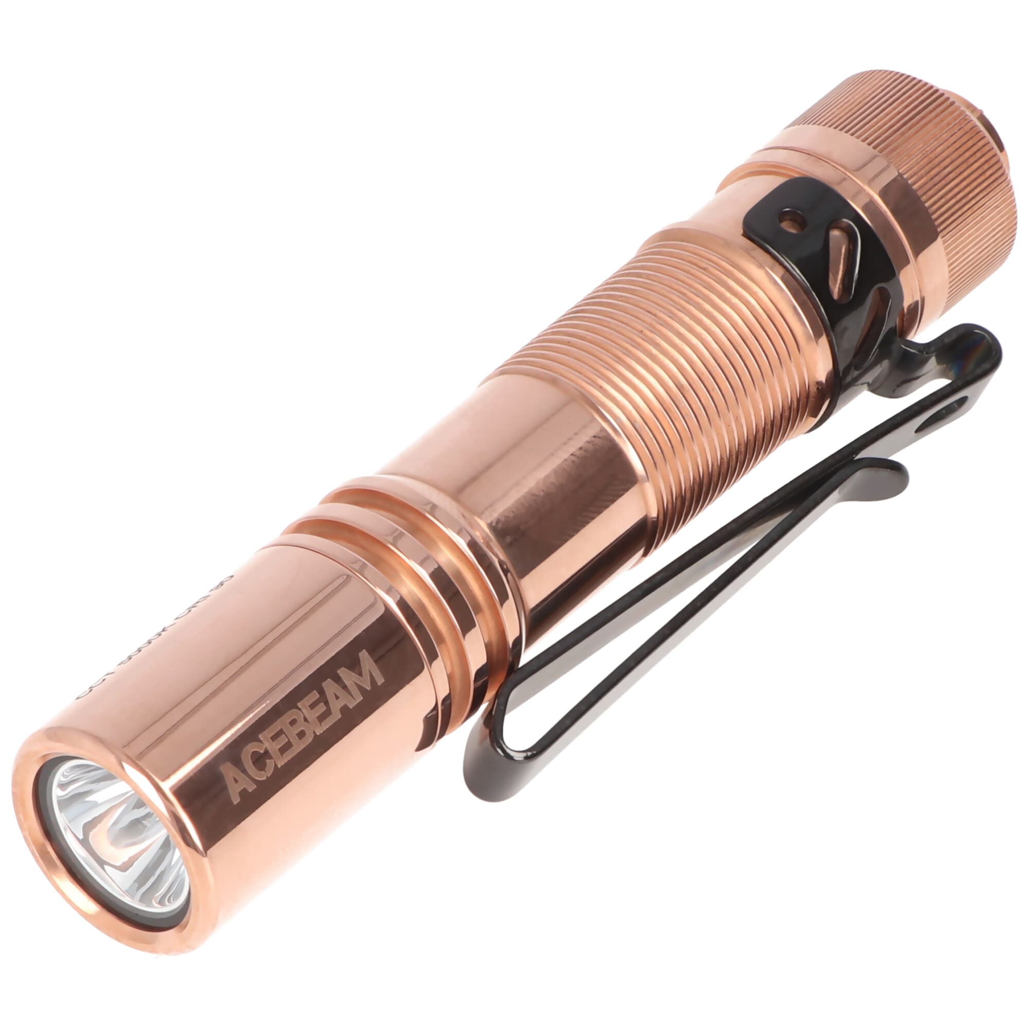Lampe torche LED AceBeam Pokelit AA en cuivre, 500 lumens, avec batterie 14500 Li-Ion 920mAh avec connecteur USB-C